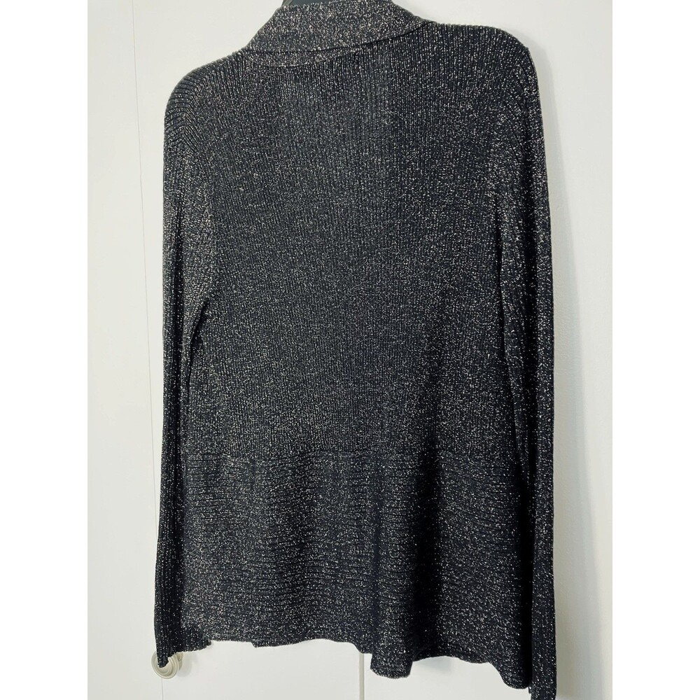 89th & Madison Womens Shimmer Black Cardigan Size Large - Picture 7 of 7